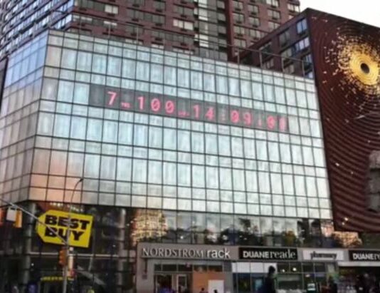 In New York, the clock that marks how much time we have to save the earth