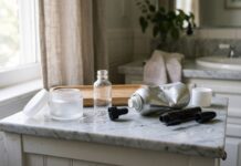 Where Do I Throw It? The Hidden Journey of Used Cooking Oil and the Fatberg Threat Contenitori di cosmetici vuoti e smontati su un ripiano del bagno