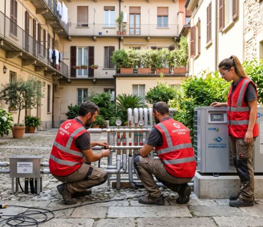 Tapping Earth and Air: ENEA Tests Hybrid Geothermal Systems to Decarbonize European Buildings Installazione sperimentale di impianto a pompa di calore ibrida geotermica e ad aria