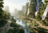 World Sustainability Day: Charting the Path Toward Regenerative Systems and Planetary Balance Città sostenibile moderna con architettura a bosco verticale ed energie rinnovabili