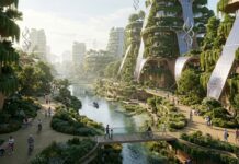 World Sustainability Day: Charting the Path Toward Regenerative Systems and Planetary Balance Città sostenibile moderna con architettura a bosco verticale ed energie rinnovabili